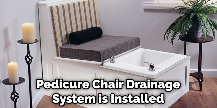 Pedicure Chair Drainage System is Installed