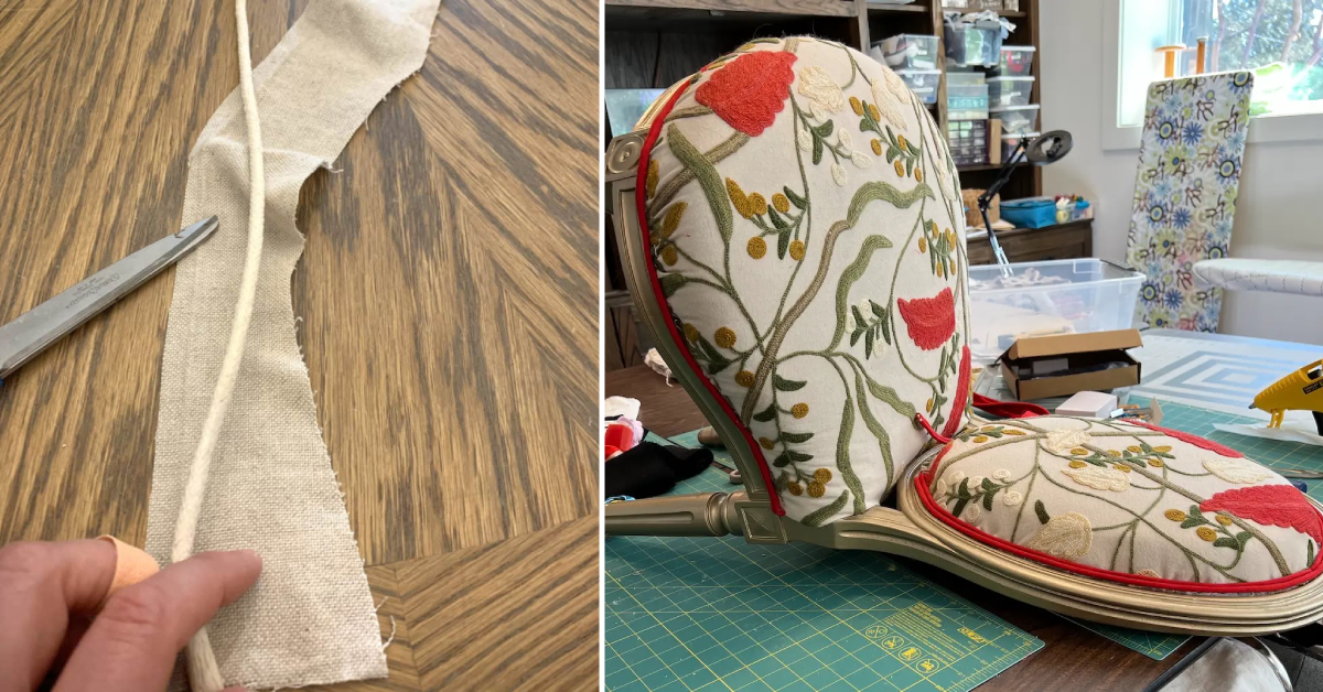 How to Reupholster Chair With Piping